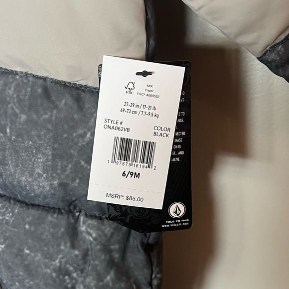 Volcom Hooded Fleece Lined Baby Snowsuit NWT - Picture 11 of 14